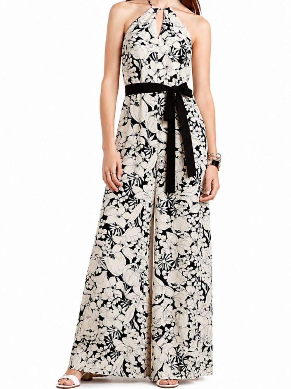 Anthropologie Elevenses Lilium 100% Silk Floral Wide Leg Jumpsuit NWT M 6 8 10
